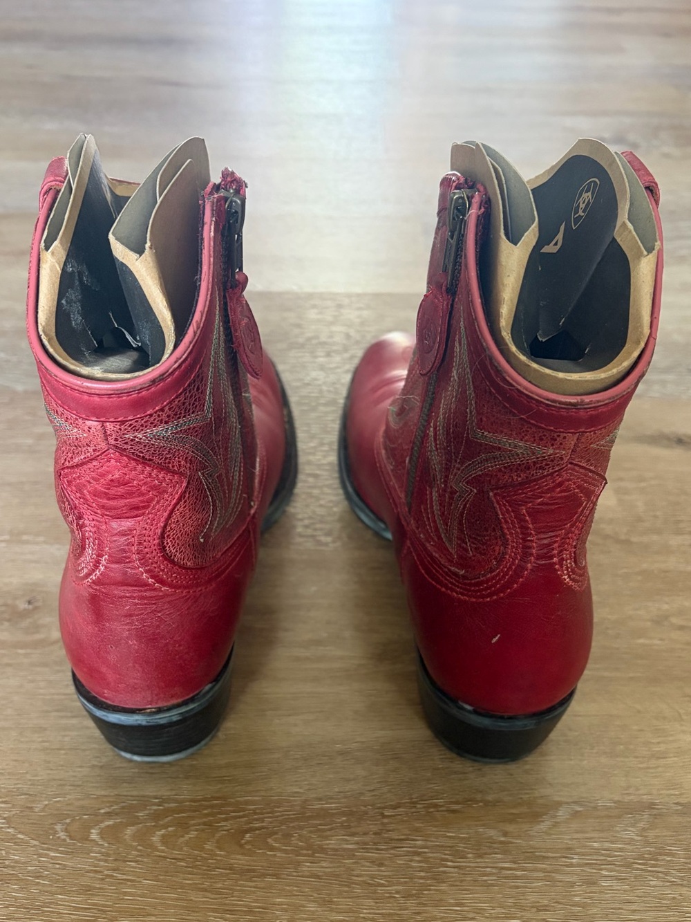 Ariat Red Leather Western Cowboy Boots Size 11 - Picture 3 of 8